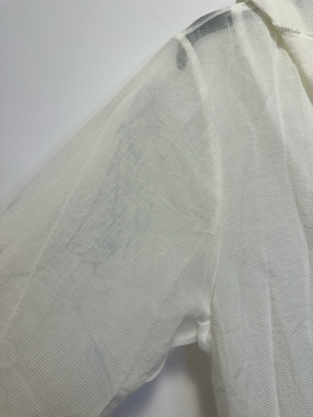 Lightweight White Hooded Button-Front Long Duster Sheet Jacket - Picture 10 of 11